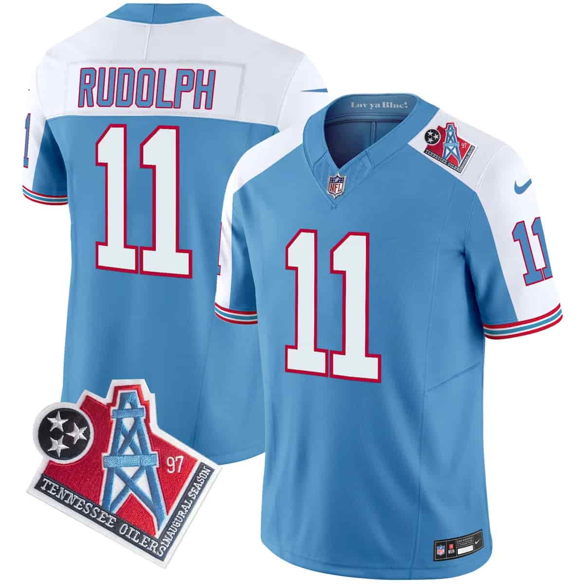 Men's Titans 1997 Throwback Vapor Limited Jersey - All Stitched Mason Rudolph    11