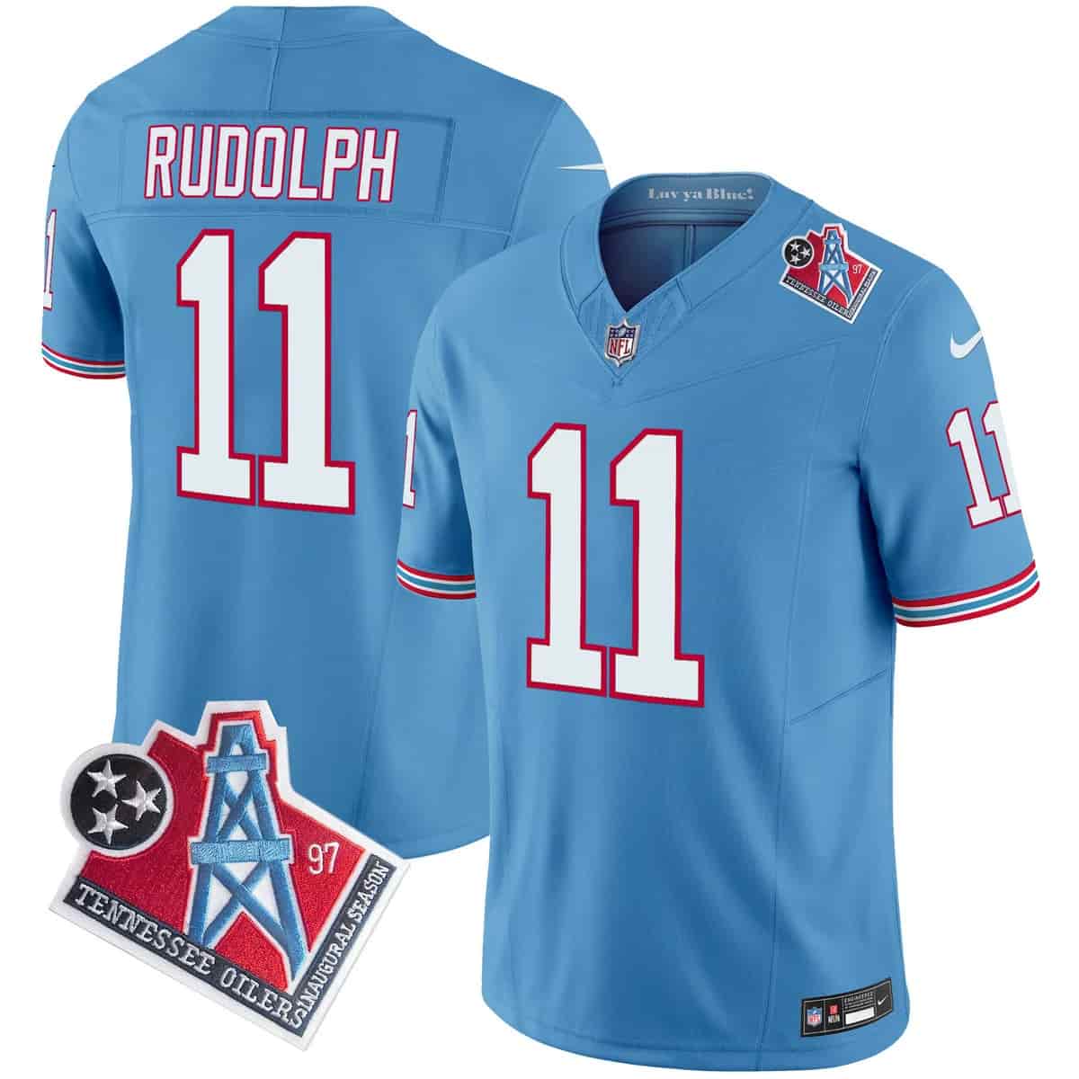 Men's Titans 1997 Throwback Vapor Limited Jersey - All Stitched Mason Rudolph  11