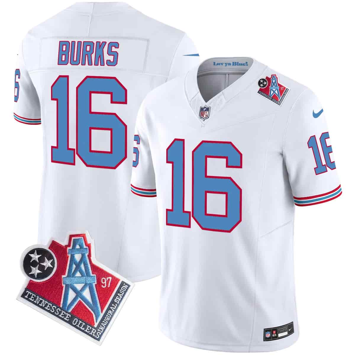 Men's Titans 1997 Throwback Vapor Limited Jersey - All Stitched Treylon Burks