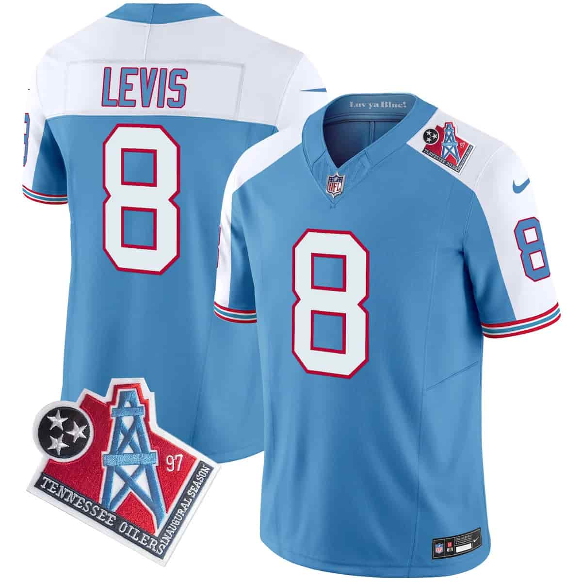 Men's Titans 1997 Throwback Vapor Limited Jersey - All Stitched Will Levis     8