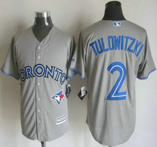 Men's Toronto Blue Jays #2 Troy Tulowitzki Away Gray 2015 MLB Cool Base Jersey的副本