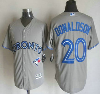 Men's Toronto Blue Jays #20 Josh Donaldson Away Gray 2015 MLB Cool Base Jersey的副本