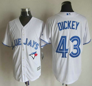Men's Toronto Blue Jays #43 R.A. Dickey Home White 2015 MLB Cool Base Jersey的副本