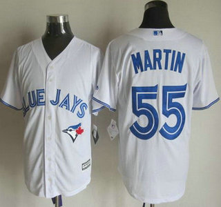 Men's Toronto Blue Jays #55 Russell Martin Home White 2015 MLB Cool Base Jersey的副本