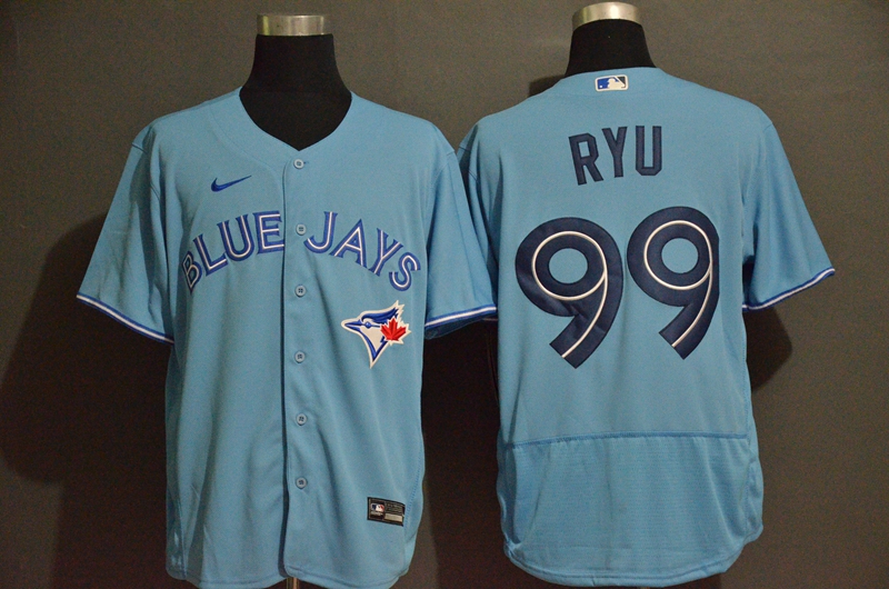 Men's Toronto Blue Jays #99 Hyun-Jin Ryu Blue Stitched MLB Flex Base Nike Jerse