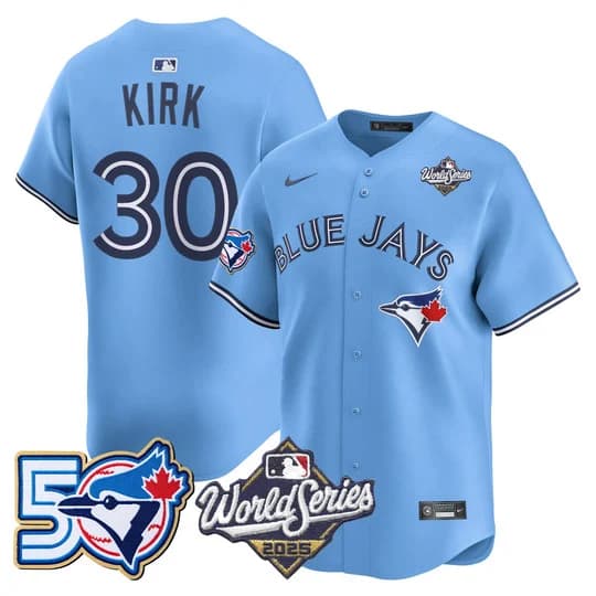 Men's Toronto Blue Jays 2025 World Series Vapor Premier Limited Jersey - 50 Seasons Patch - All Stitched Alejandro Kirk    30