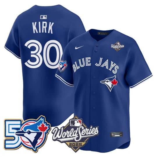Men's Toronto Blue Jays 2025 World Series Vapor Premier Limited Jersey - 50 Seasons Patch - All Stitched Alejandro Kirk #30