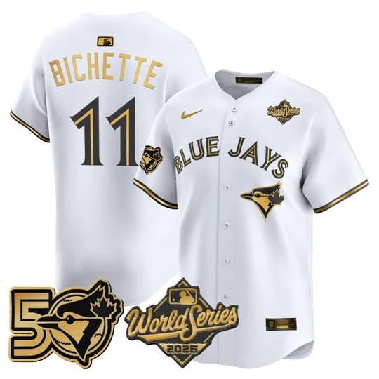 Men's Toronto Blue Jays 2025 World Series Vapor Premier Limited Jersey - 50 Seasons Patch - All Stitched Bo Bichette11