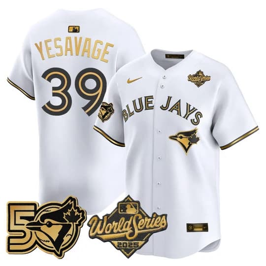 Men's Toronto Blue Jays 2025 World Series Vapor Premier Limited Jersey - 50 Seasons Patch - All Stitched Trey Yesavage39