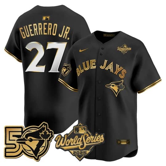 Men's Toronto Blue Jays 2025 World Series Vapor Premier Limited Jersey - 50 Seasons Patch - All Stitched Vladimir Guerrero Jr.   27
