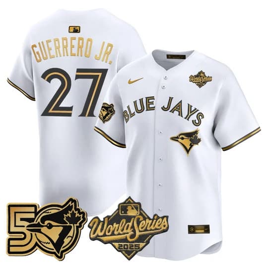 Men's Toronto Blue Jays 2025 World Series Vapor Premier Limited Jersey - 50 Seasons Patch - All Stitched Vladimir Guerrero Jr.