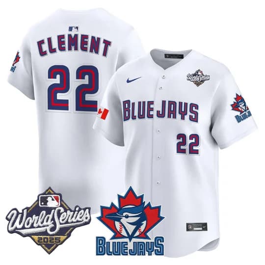 Men's Toronto Blue Jays 2025 World Series Vapor Premier Limited Jersey V3 - All Stitched Ernie Clement    22
