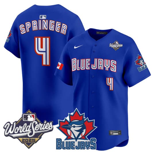 Men's Toronto Blue Jays 2025 World Series Vapor Premier Limited Jersey V3 - All Stitched George Springer4