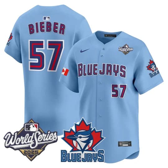 Men's Toronto Blue Jays 2025 World Series Vapor Premier Limited Jersey V3 - All Stitched Justin Bieber