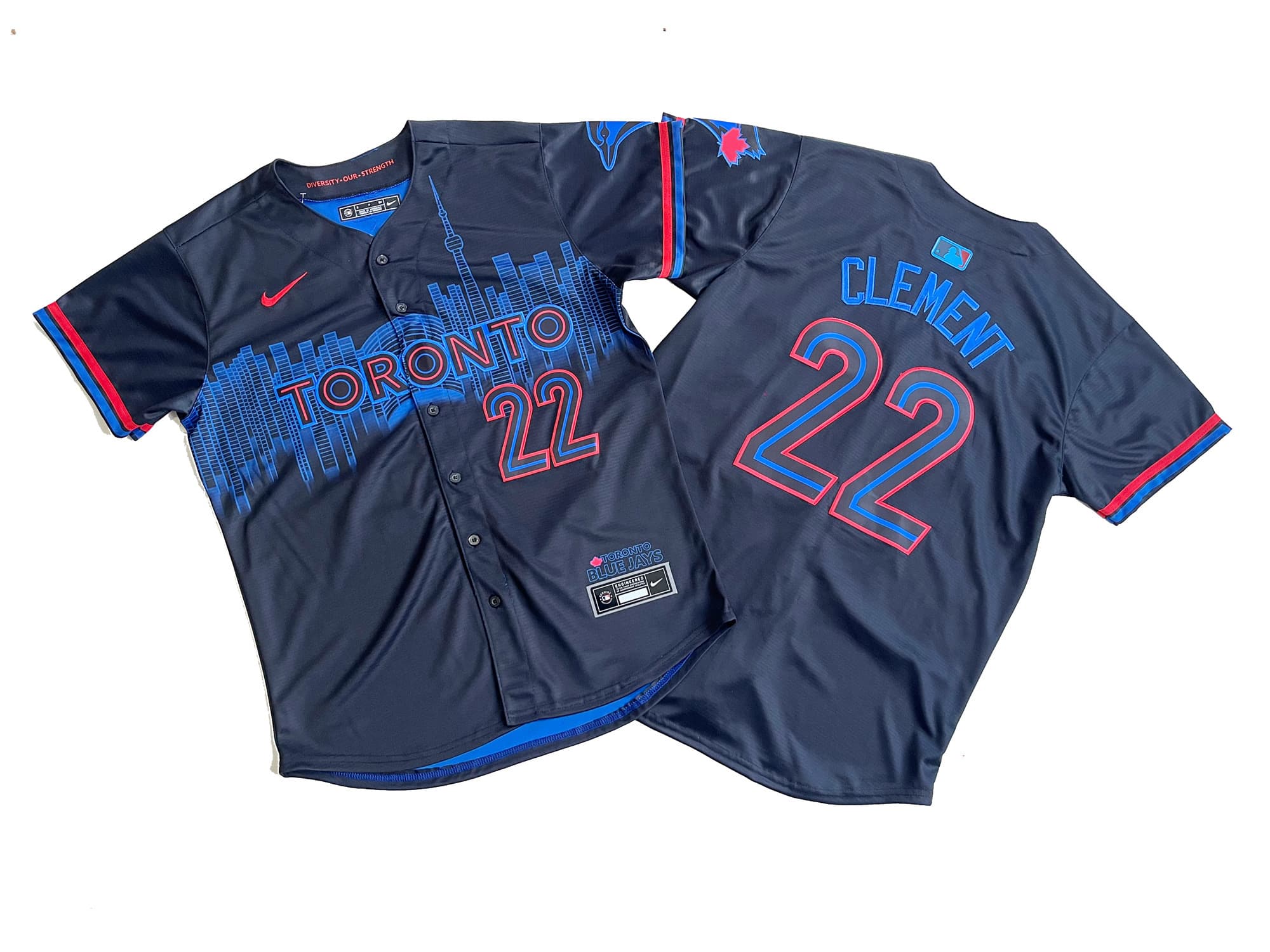 Men's Toronto Blue Jays 22# Ernie Clement Nike Black 2024 City Connect Limited Player Jersey