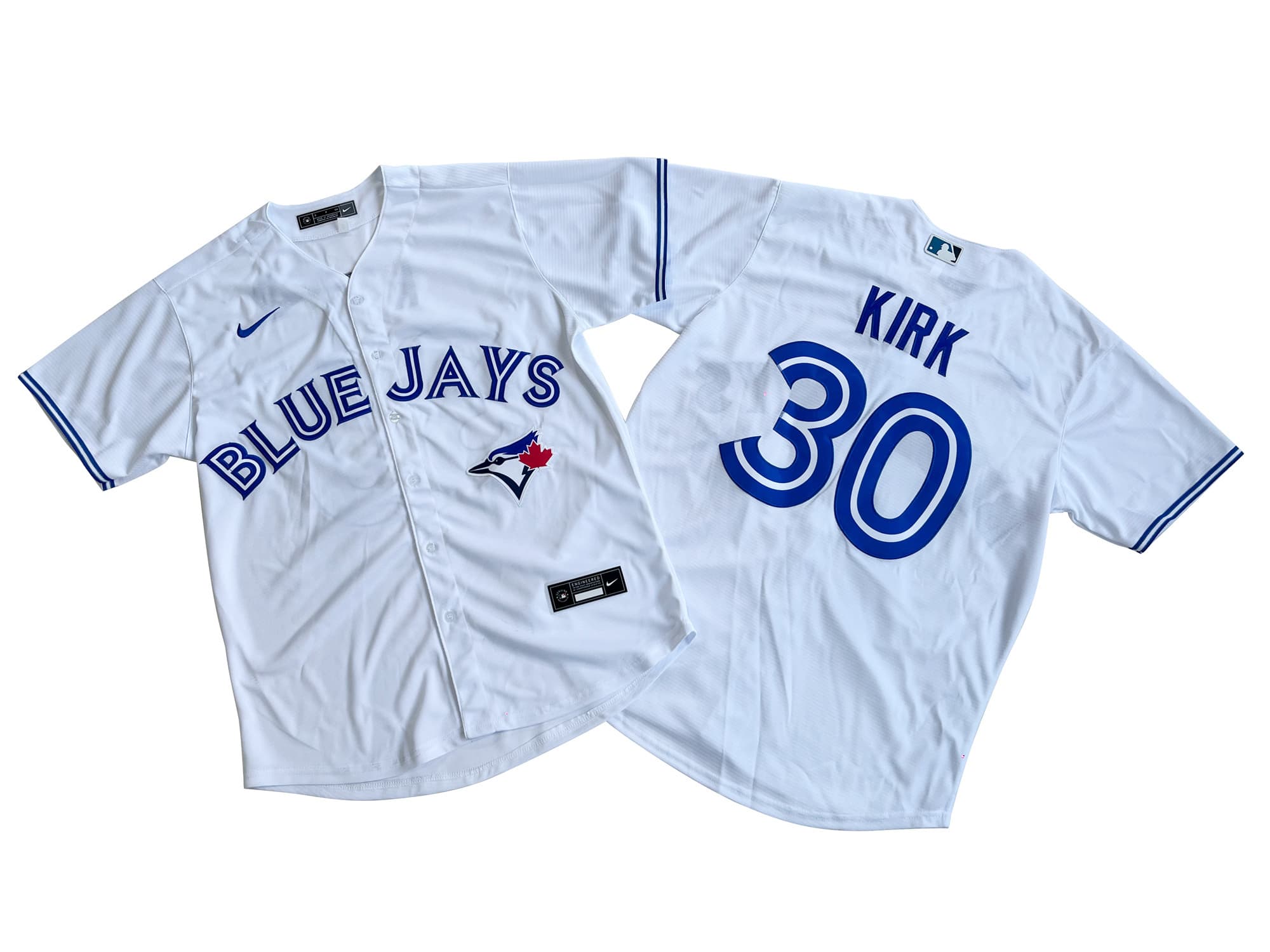 Men's Toronto Blue Jays 30# Alejandro Kirk Nike White Alternate Replica Player Name Jersey
