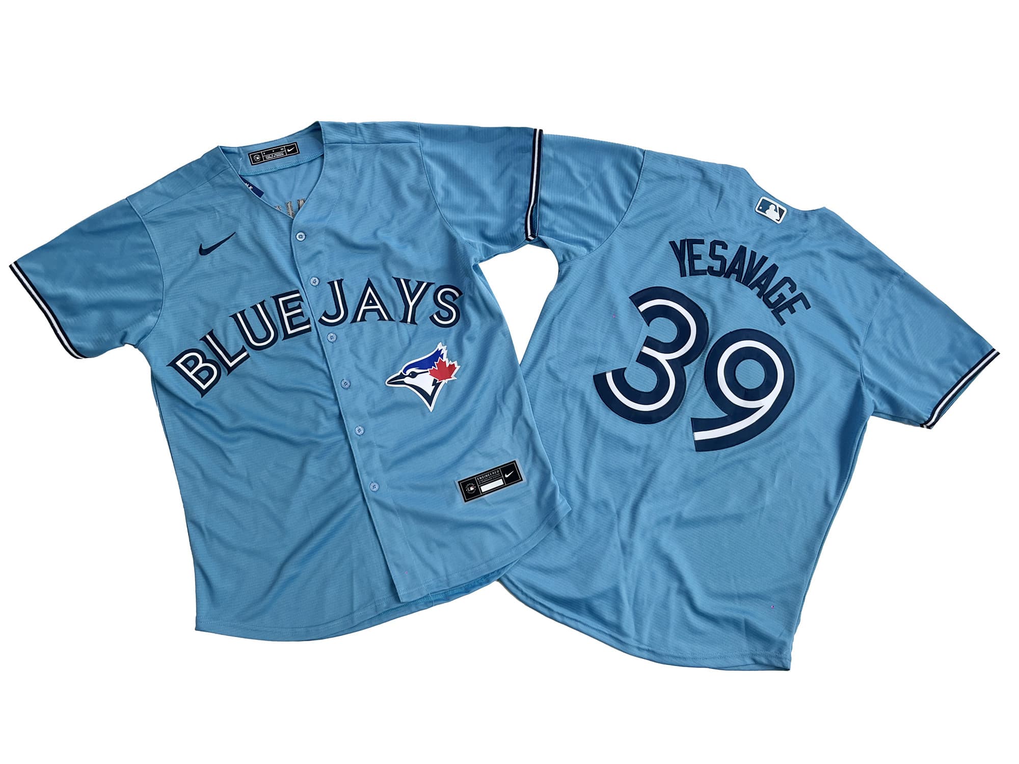 Men's Toronto Blue Jays 39# Trey Yesavage Nike Powder Blue Alternate Replica Player Name Jersey
