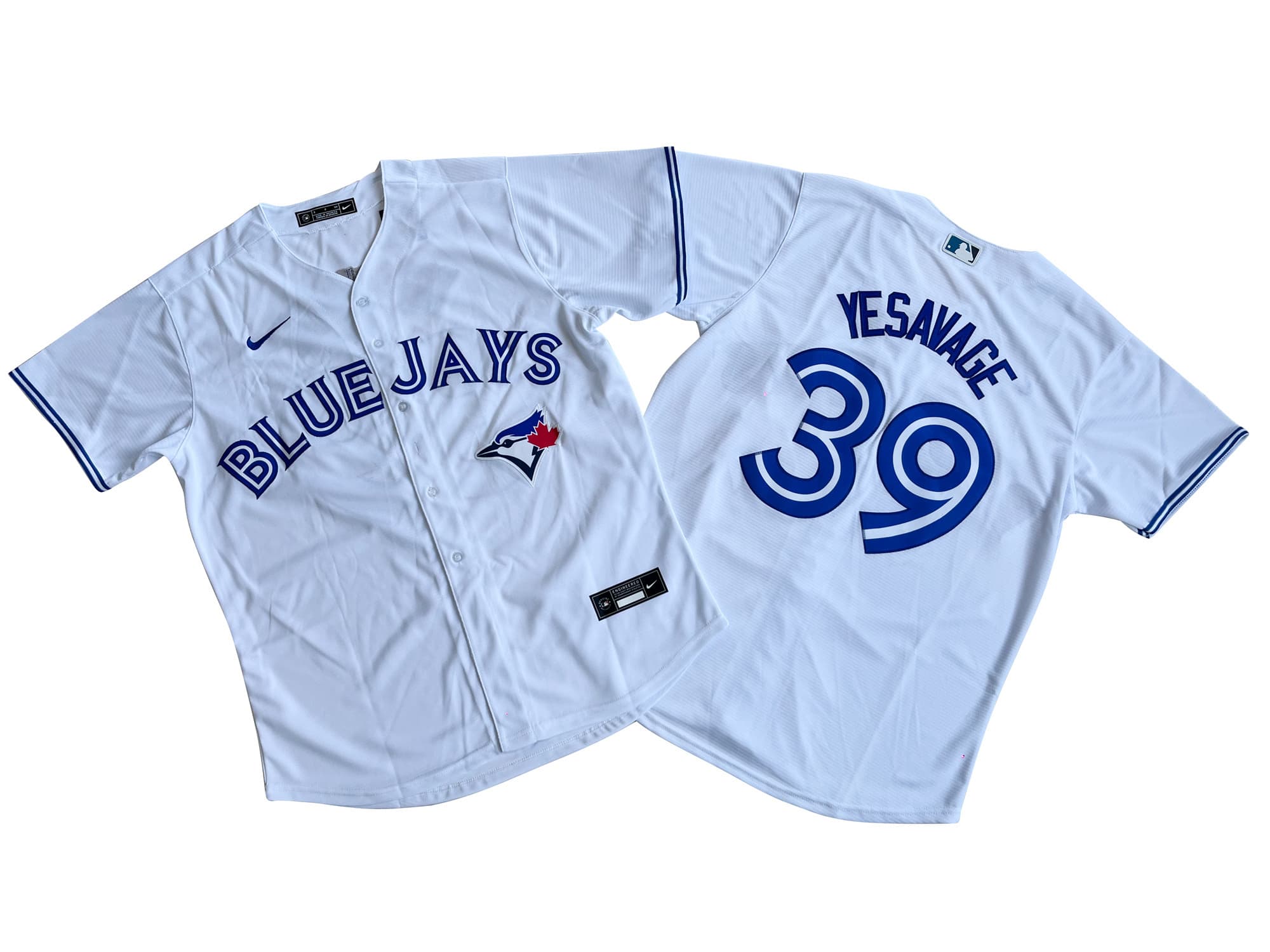 Men's Toronto Blue Jays 39# Trey Yesavage Nike White Royal Alternate Replica Player Name Jersey