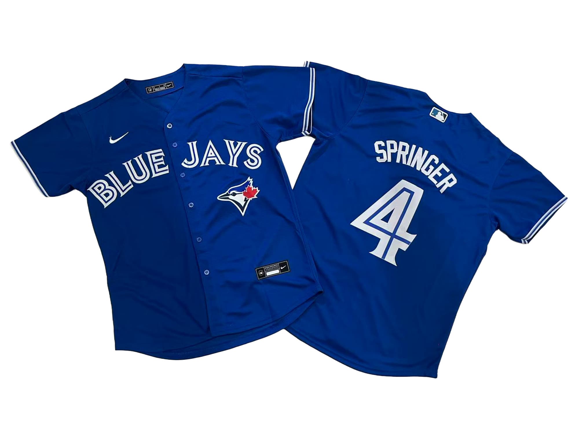 Men's Toronto Blue Jays 4# George Springer Nike Blue Alternate Replica Player Jersey