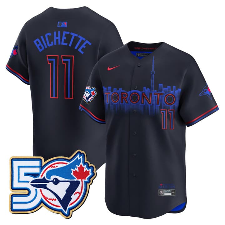 Men's Toronto Blue Jays 50 Seasons Patch Vapor Premier Limited  Jersey - All Stitched Bo  Bichette   #11