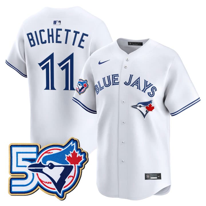 Men's Toronto Blue Jays 50 Seasons Patch Vapor Premier Limited  Jersey - All Stitched Bo Bichette   #11