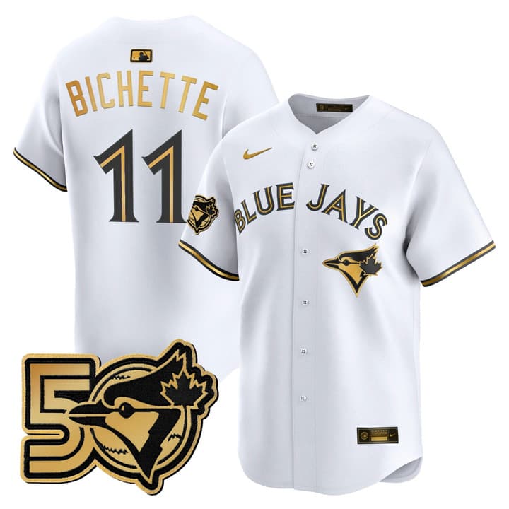 Men's Toronto Blue Jays 50 Seasons Patch Vapor Premier Limited  Jersey - All Stitched Bo Bichette   11