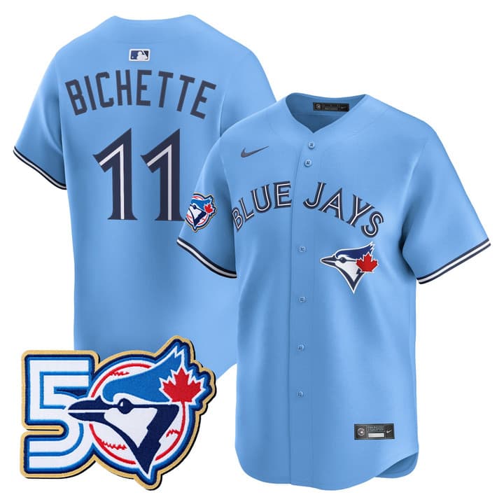 Men's Toronto Blue Jays 50 Seasons Patch Vapor Premier Limited  Jersey - All Stitched Bo Bichette 11