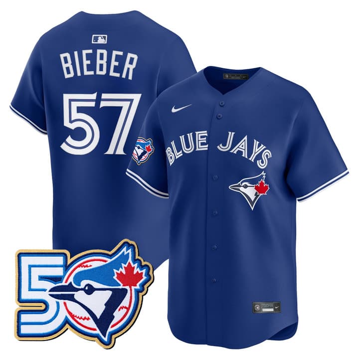 Men's Toronto Blue Jays 50 Seasons Patch Vapor Premier Limited  Jersey - All Stitched Justin  Bieber