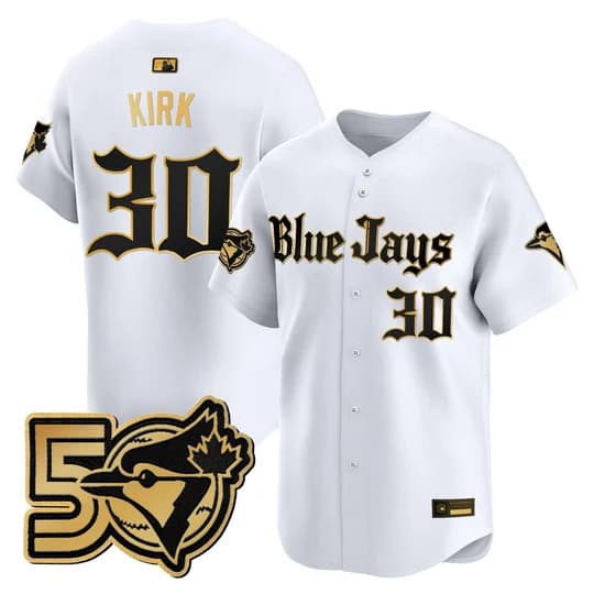 Men's Toronto Blue Jays 50 Seasons Patch Vapor Premier Limited Jersey - Gothic North Edition - All Stitched Alejandro Kirk # 30
