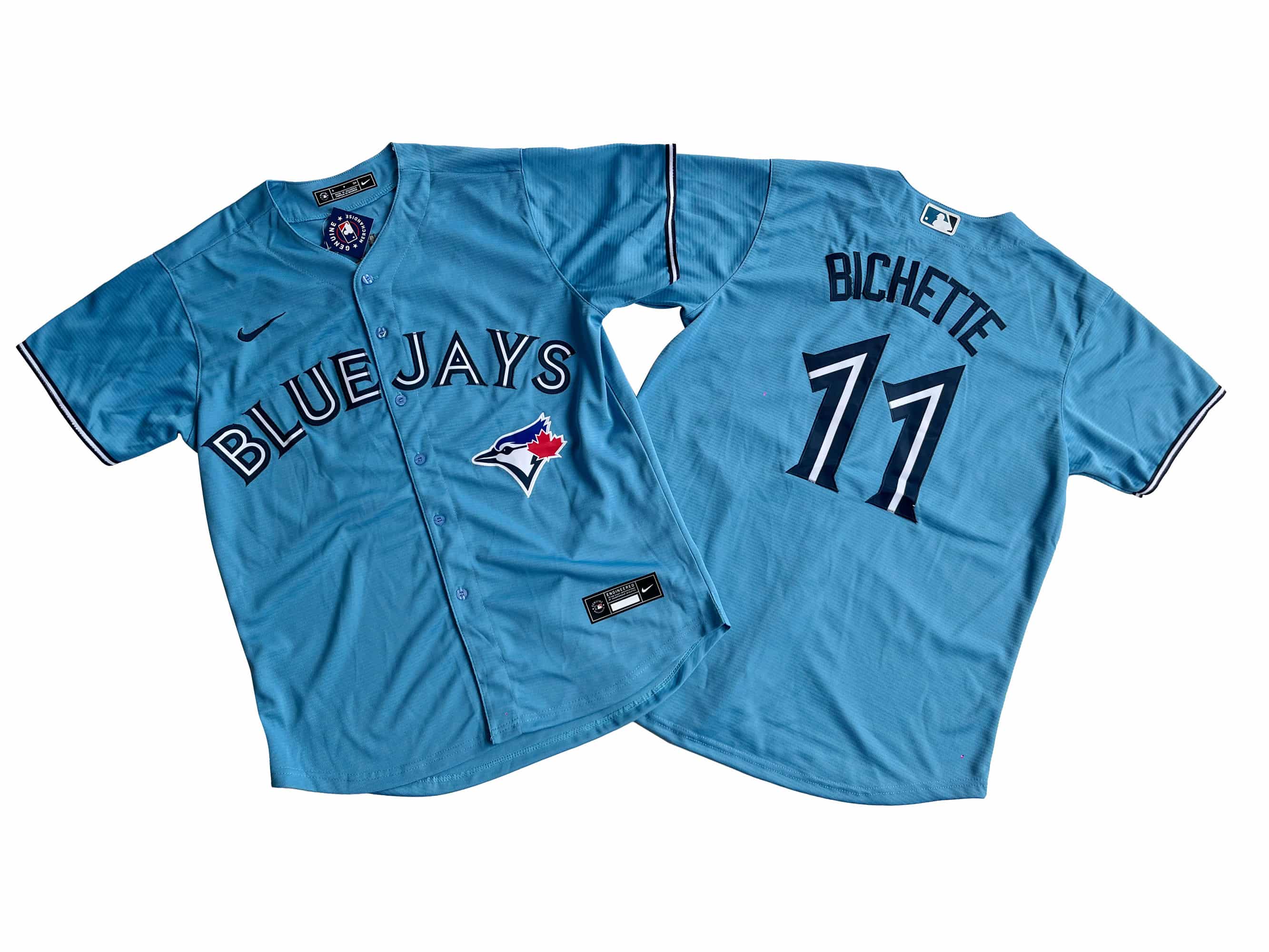 Men's Toronto Blue Jays Bo Bichette Nike Powder Blue Alternate Replica Player Name Jersey.