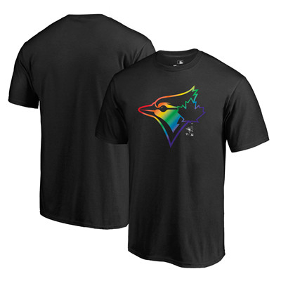 Men's Toronto Blue Jays Fanatics Branded Black Big & Tall Pride T-Shirt