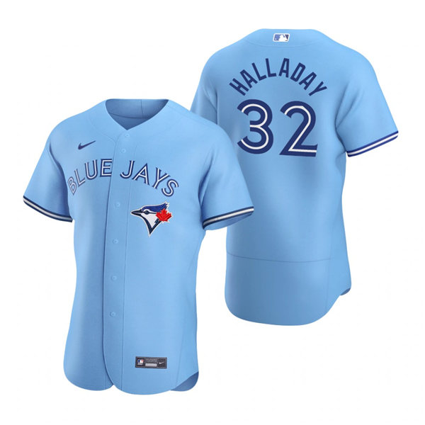 Men's Toronto Blue Jays Retired Player #32 Roy Halladay Nike Powder Blue Alternate Flex Base Jersey