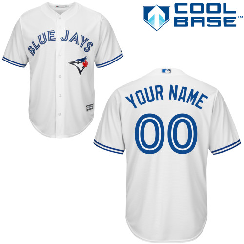 Men's Toronto Blue Jays White Custom Cool Base Jersey