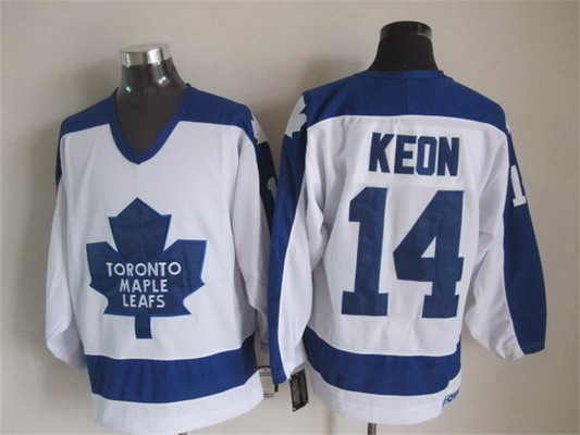 Men's Toronto Maple Leafs #14 Dave Keon 1982-83 White CCM Vintage