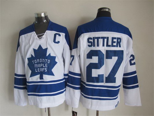 Men's Toronto Maple Leafs #27 Darryl Sittler 1966-67 White CCM Vintage Throwback Jersey