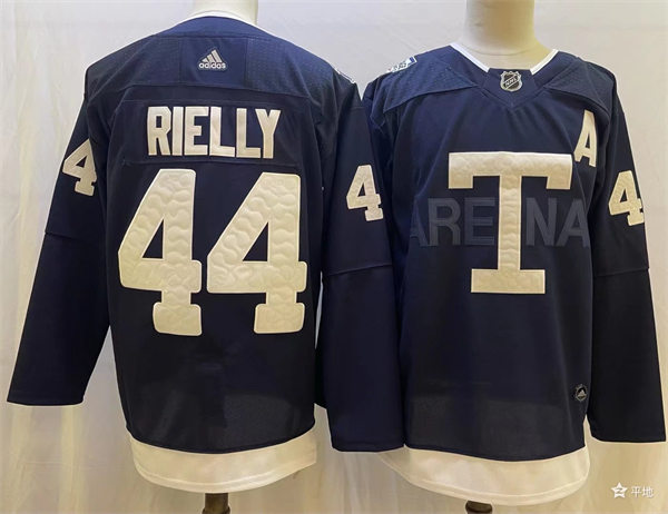 Men's Toronto Maple Leafs #44 Morgan Rielly 2022 Navy Team Heritage Classic Jersey Stitched