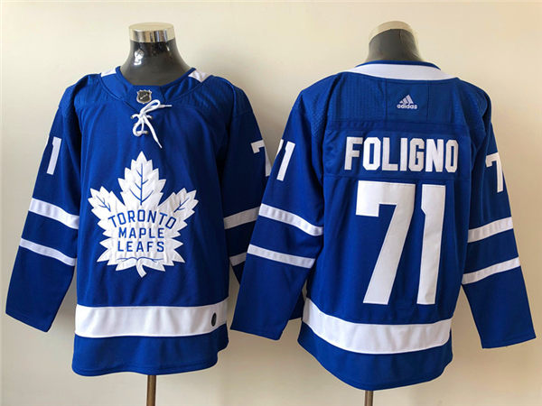 Men's Toronto Maple Leafs #71 Nick Foligno adidas Home Blue Player Jersey Stitched