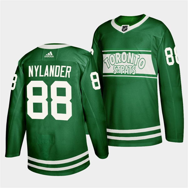 Men's Toronto Maple Leafs #88 William Nylander adidas Green 2022 St. Patricks Day Jersey Stitched