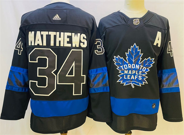 Men's Toronto Maple Leafs x drew house #34 Auston Matthews Adidas Black Alternate Reversible Next Gen Jersey St