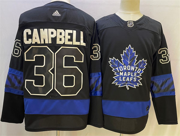 Men's Toronto Maple Leafs x drew house #36 Jack Campbell Adidas Black Alternate Reversible Next Gen Jersey Stitched