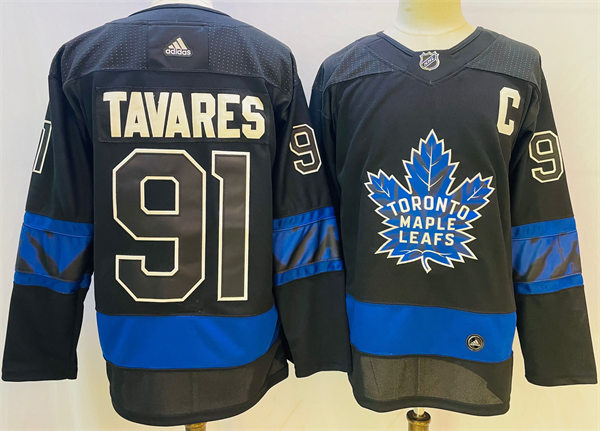 Men's Toronto Maple Leafs x drew house #91 John Tavares Adidas Black Alternate Reversible Next Gen Jersey Stitched