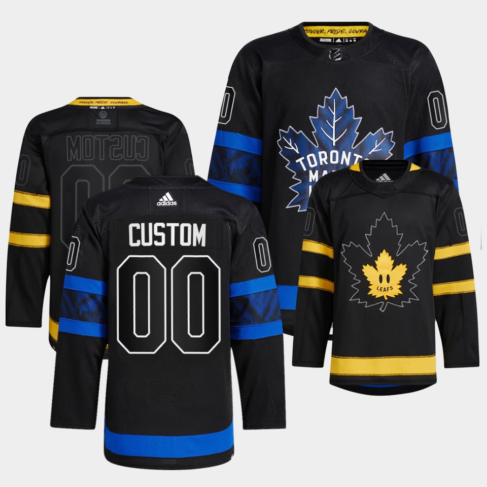 Men's Toronto Maple Leafs x drew house Custom Adidas Black Alternate Reversible Next Gen Jersey