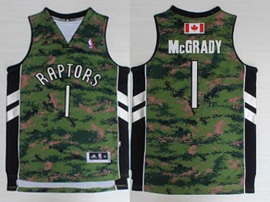 Men's Toronto Raptors #1 Tracy McGrady Revolution 30 Swingman Camo Jersey