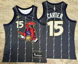 Men's Toronto Raptors #15 Vince Carter Black 2024 City Edition AU Stitched Jersey