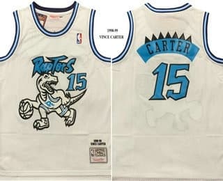 Men's Toronto Raptors #15 Vince Carter White 1998 Throwback Swingman Jersey