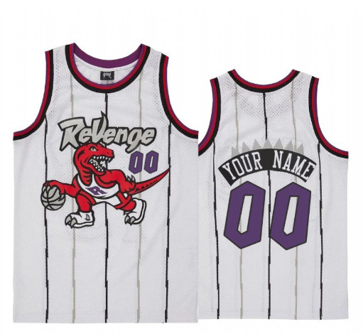 Men's Toronto Raptors Custom Name Number Jersey White Revenge