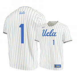 Men's UCLA Bruins #1 Matt McLain White Pinstripe Under Armour College Baseball Jersey