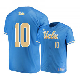 Men's UCLA Bruins #10 Mikey Perez Blue Under Armour College Baseball Jersey