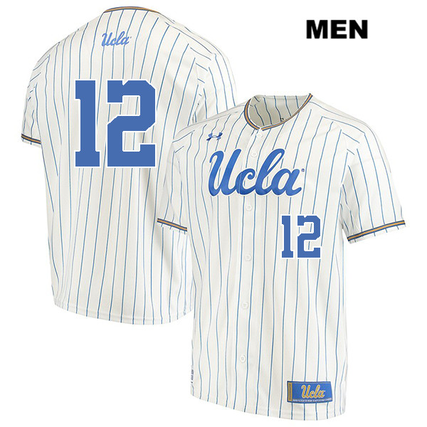 Men's UCLA Bruins #12 Gerrit Cole White Pinstripe Under Armour College Baseball Jersey
