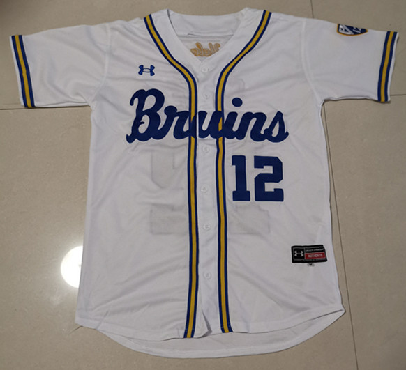 Men's UCLA Bruins #12 Gerrit Cole White Under Armour College Baseball Jersey